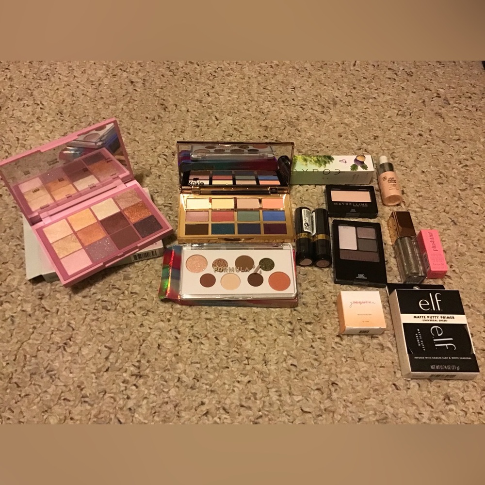 MAKE UP & SKIN CARE BUNDLE LOT 13 PC ALL NEW FRESH LIPSTICK, SHADOWS BROW ETC